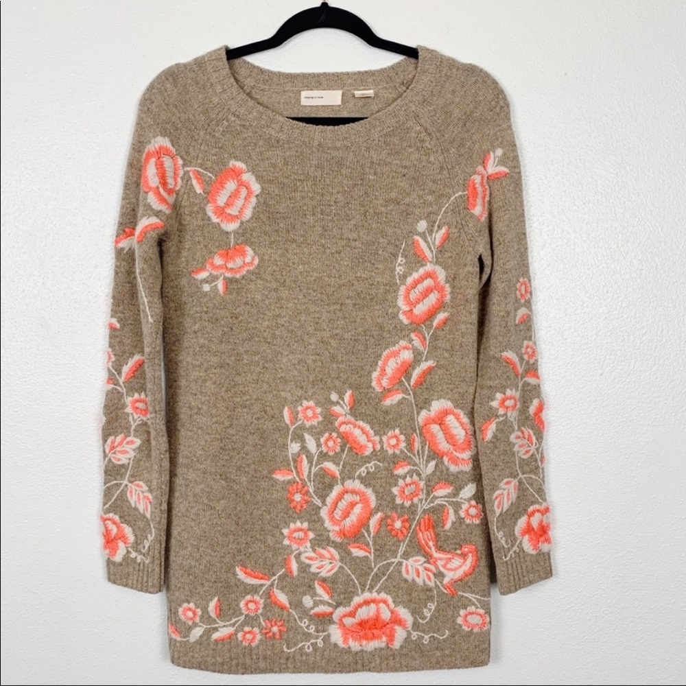 Anthro Sleeping On Snow Ranunculus Tunic Sweater